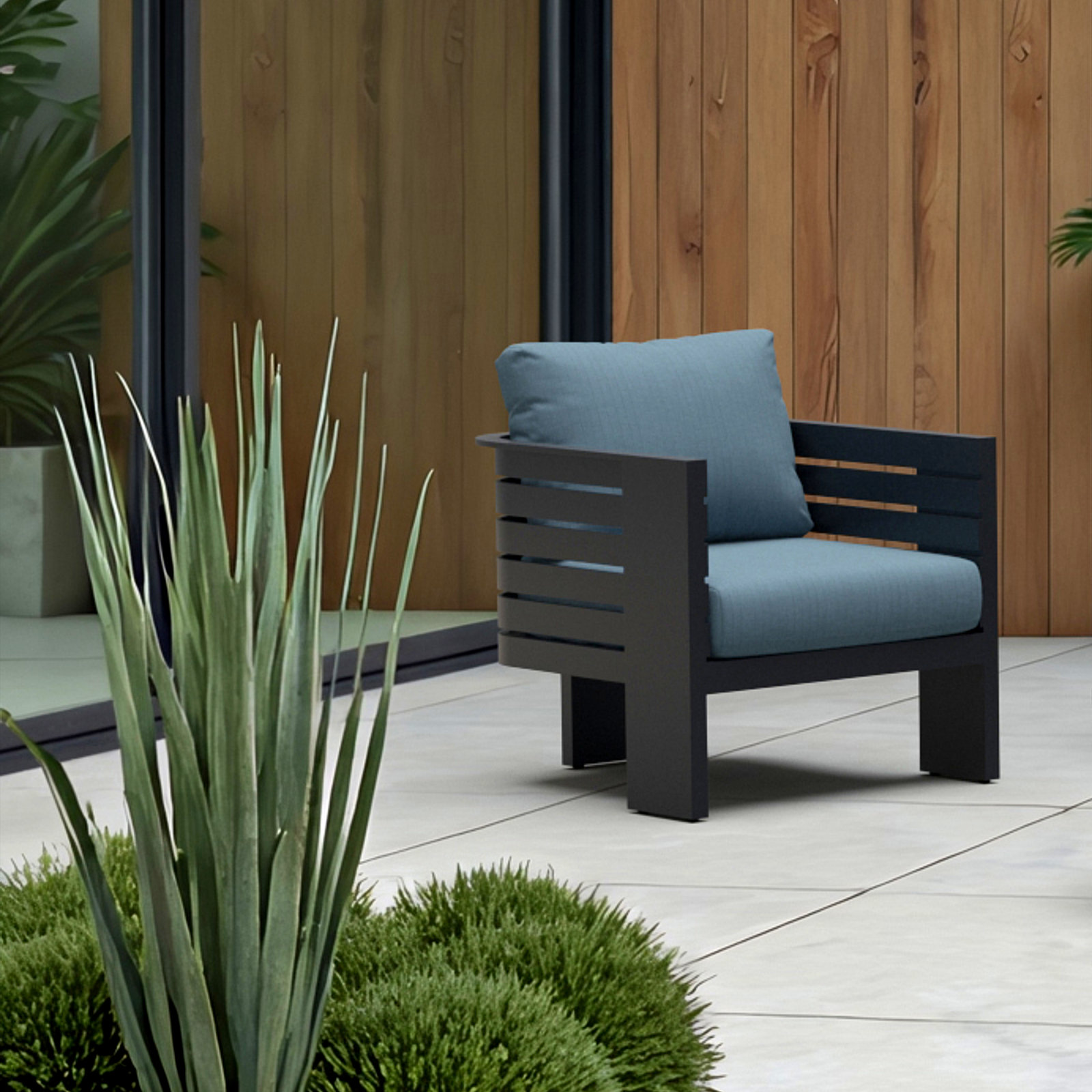 Ari Sunbrella® Patio Lounge Chair, Spectrum Denim