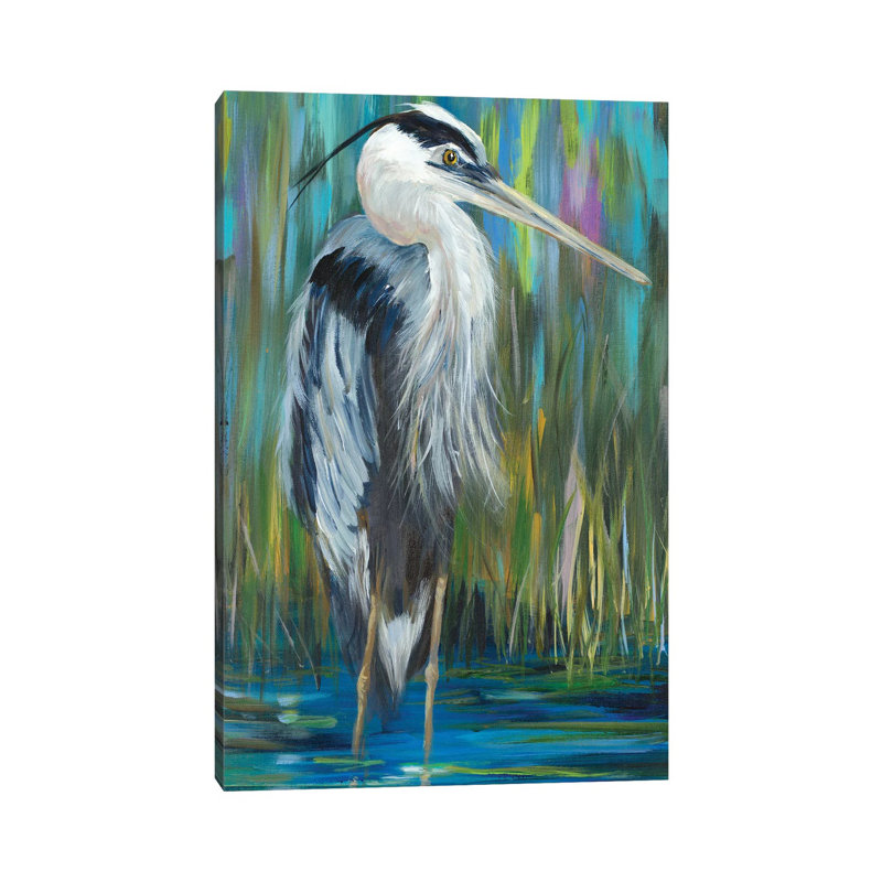 «Still Still Heron I» par Julie Derice - Giclée sur toile tendue avec châssis, H 60 po x l 40po x P 1,5 po