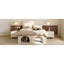 Grand lit plateforme pour animaux de compagnie avec coin repas sous le lit, cadre robuste, beige-133471281