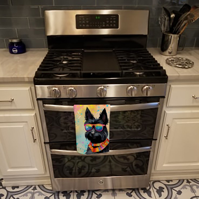 Scottish Terrier Hippie Dawg Kitchen Towel
