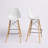 Pyramid ABS Plastic Barstool with Wood Base-1900502971