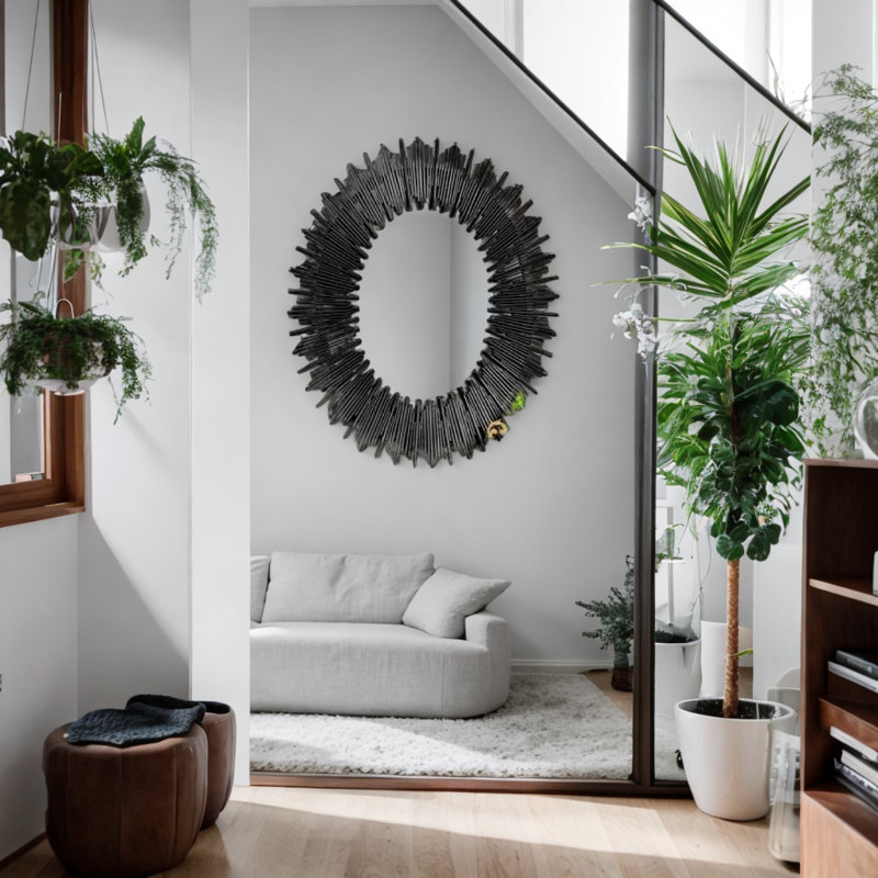 Miroir d'appoint angulaire angolais, Noir