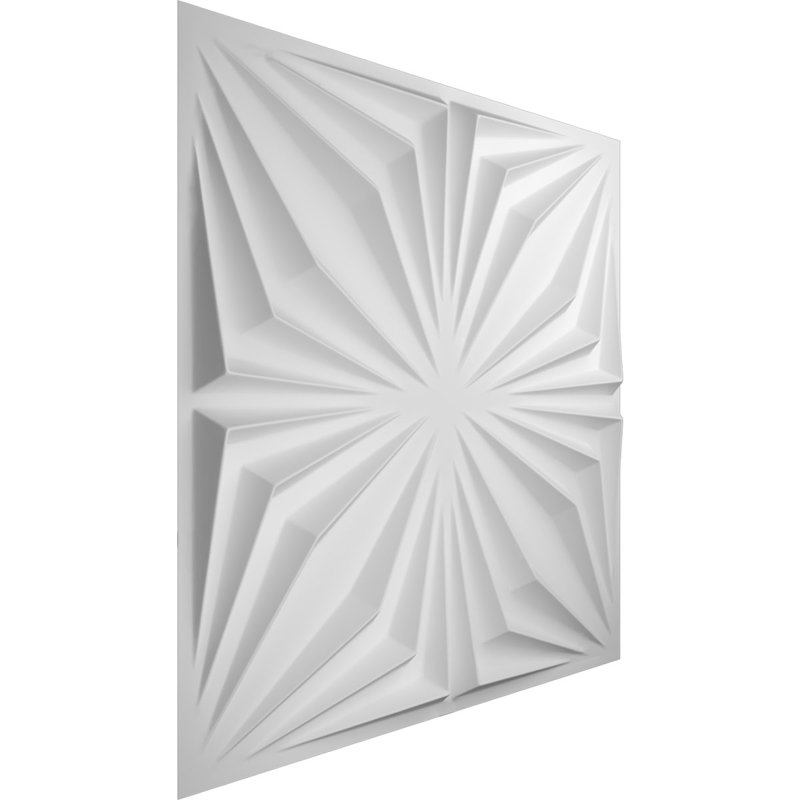 White Textured 3D PVC Decorative Wall Panels, 19 5/8" x 19 5/8", 50-Pack