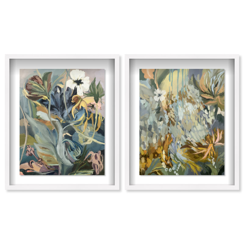 Moss Overlap Set Set by Oliver Gal, 93"H x 75"W, White Shadowbox