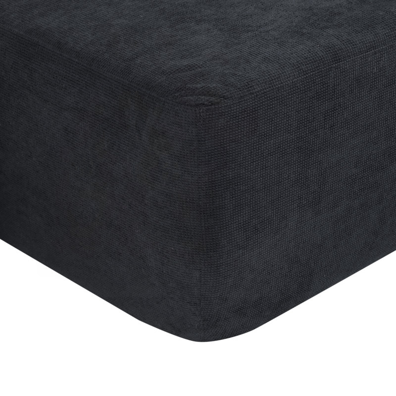 Canapé modulaire 85 po en forme de L avec tissu en lin de coton et sans assemblage, Gris