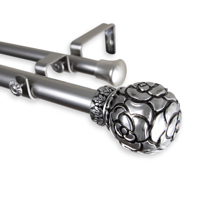 Tringle à rideaux double Desouza, Acajou, H 1 po x l 170 po x P 6,75 po