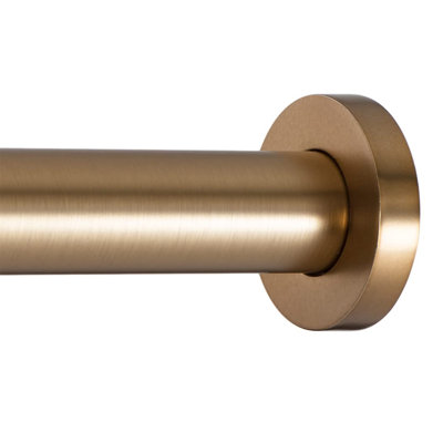 Tringle à rideau de tension de douche - Tringle à tension de ressort réglable pour rideaux de douche, salle de bain ou fenêtres, facile à installer, sans perçage, antirouille, réglable, or chaud de 54 à 90 pouces
