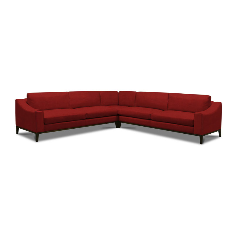 Canapé modulaire Rodeo, Cuir véritable cardinal rouge cartier