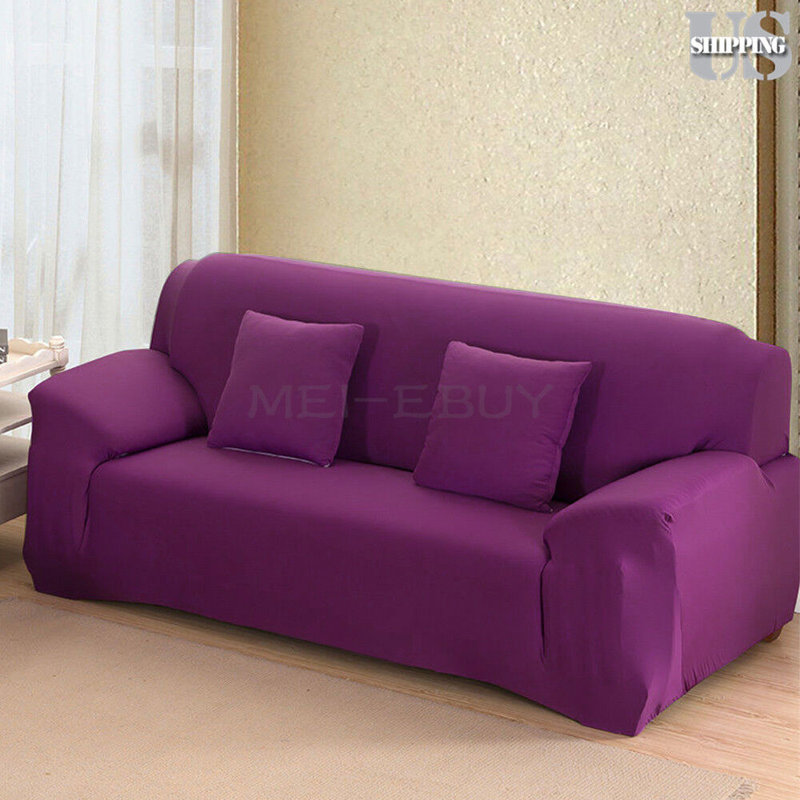 Housse pour canapé extensible 3 places, Mauve, H 40 po x l 72 po x P 27 po