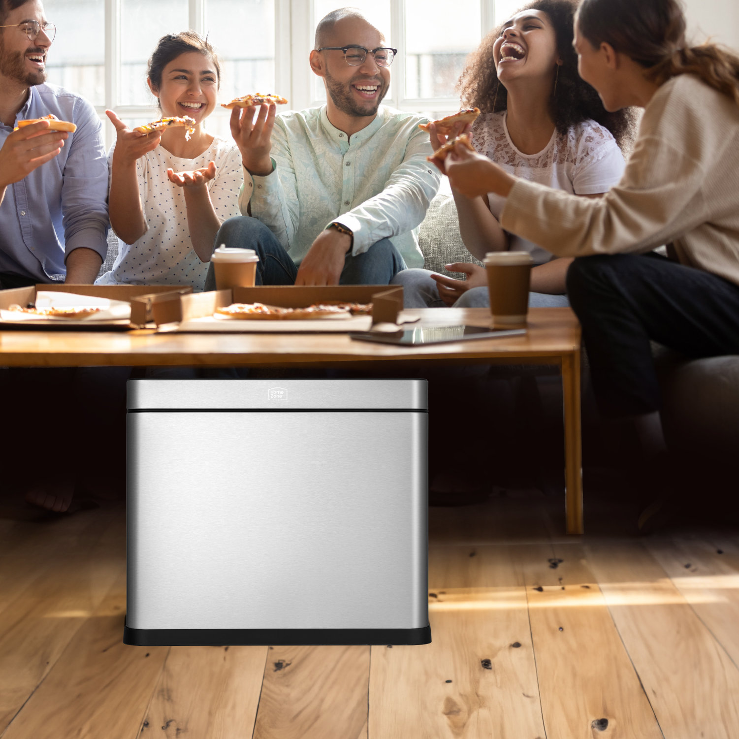 Home Zone Living 8.7 Gallons Steel Open Trash Can | Wayfair