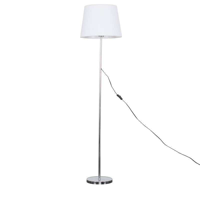 Gurpreet 154cm Traditional Floor Lamp, Chrome, No, Blue