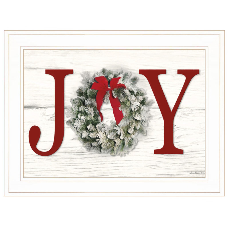 «Christmas Joy» par Lori Deiter, reproduction encadrée prête à accrocher, cadre blanc, Multi+White, Papier