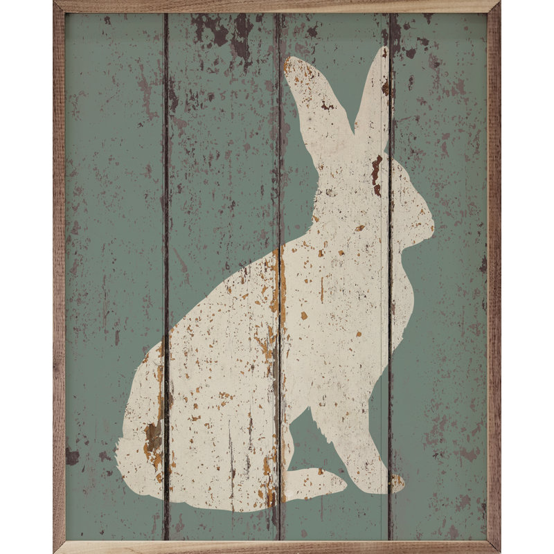 Sitting Bunny Blue, 10" H x 8" W x 1" D, Sage