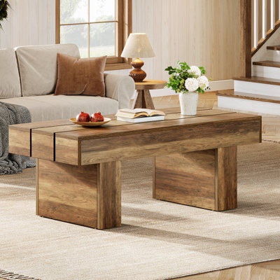 47.2" W Farmhouse Rectangle Coffee Table For Living Room