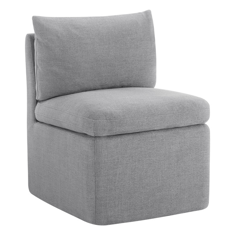 Chaise très large Alayaa, Lin performance gris Effie 