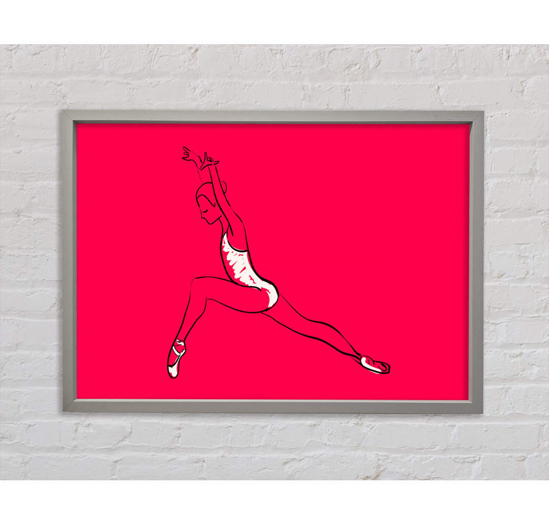 Pink White Ballerina 6 - Einzelner Bilderrahmen Kunstdrucke auf Leinwand