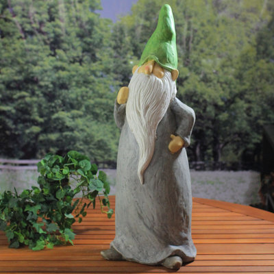 29" Standing Gnome with Robe Outdoor Garden Statue