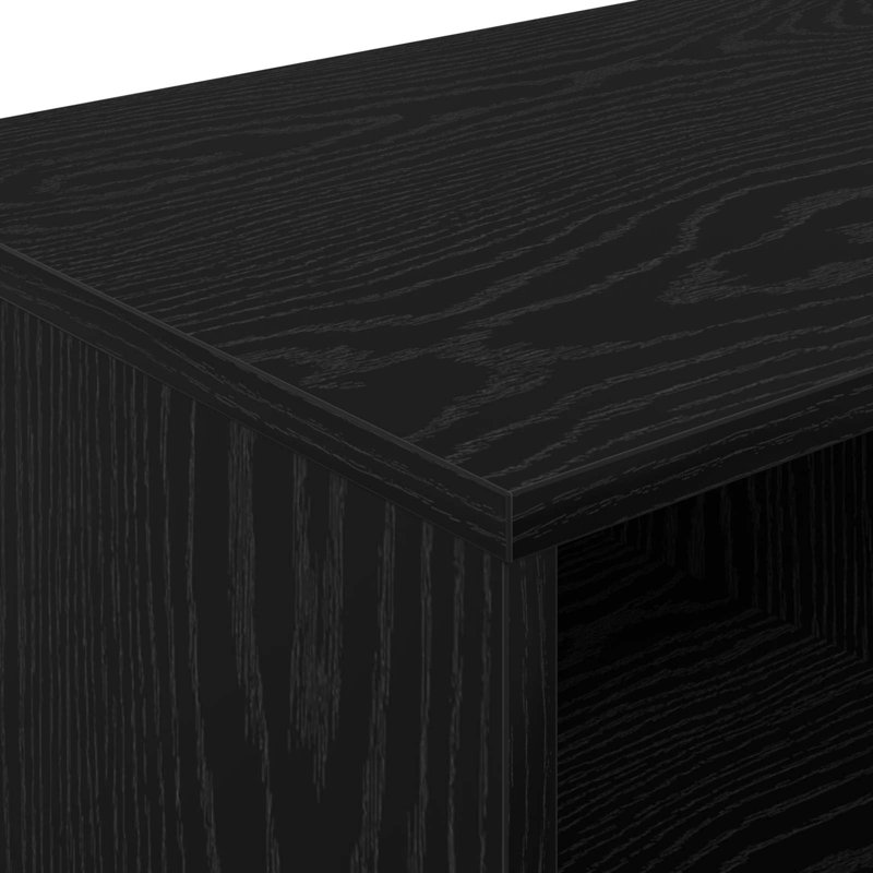 66cm W Composite Bedside Table, Black Oak