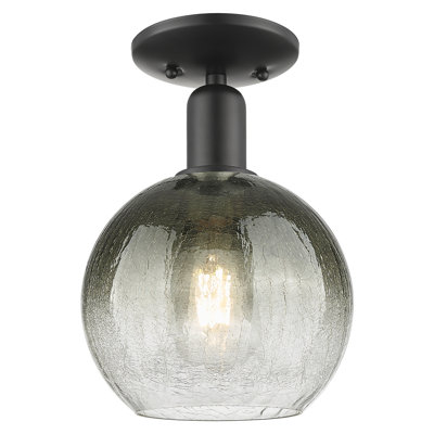 Downtown Urban - Boyle - 1 Light 8" Semi-Flush Mount - Blue Shade