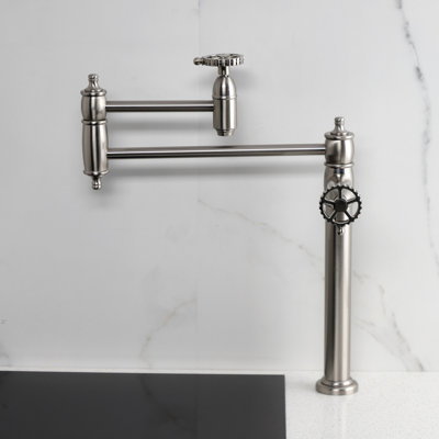 Kingston Brass Fuller Two-Handle 1-Hole Deck Mount Pot Filler Faucet
