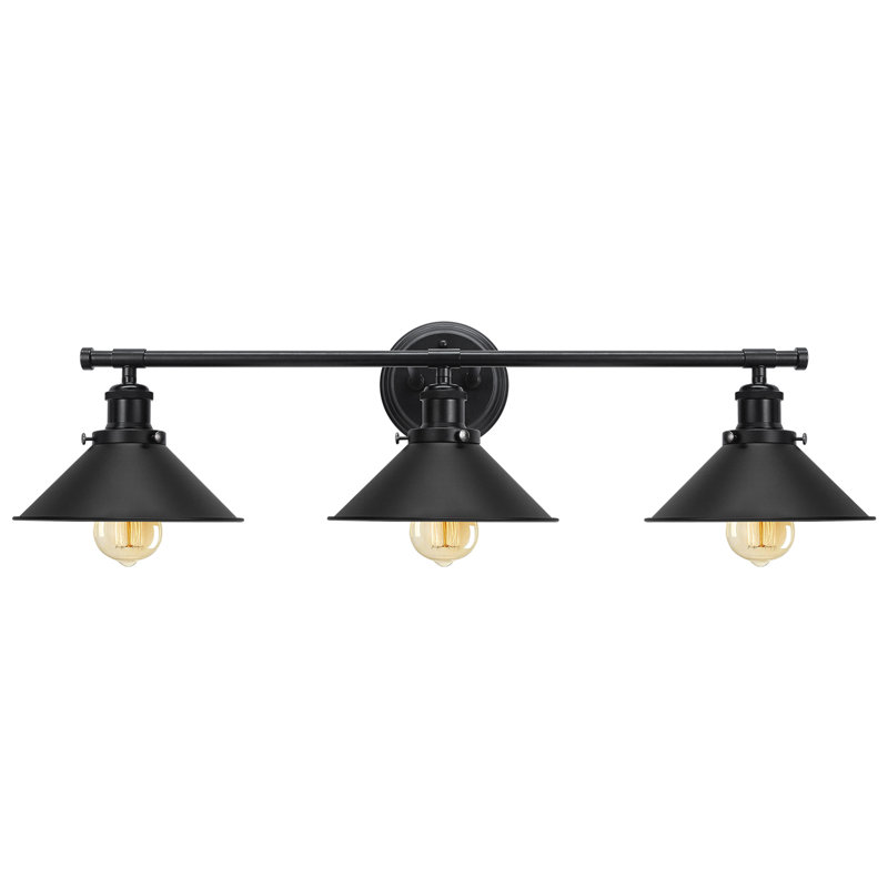  Balfor 3-Light Dimmable Matte Black Vanity Light