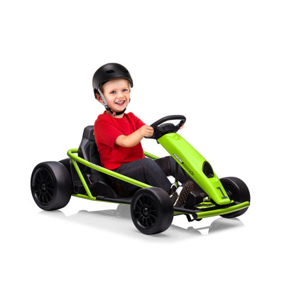 24V Go Kart 8-12 Years, 300W*2 Extra Powerful Motors, 9Ah Large Battery 8.1MPH High Speed Drifting with Music, Horn,Max Load 155lbs Outdoor Ride On Toy