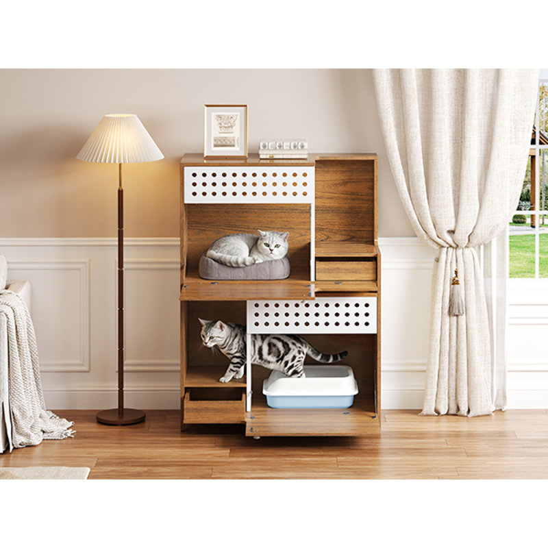 Table d'appoint Roomfitter Modern Cat Furniture, Brun