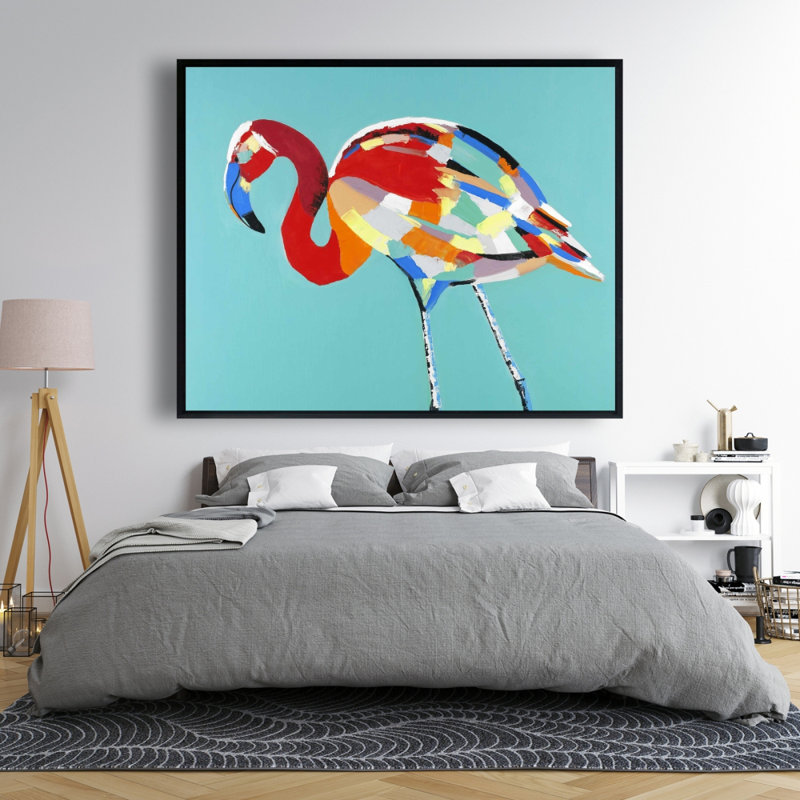 Abstract Flamingo Print On Canvas