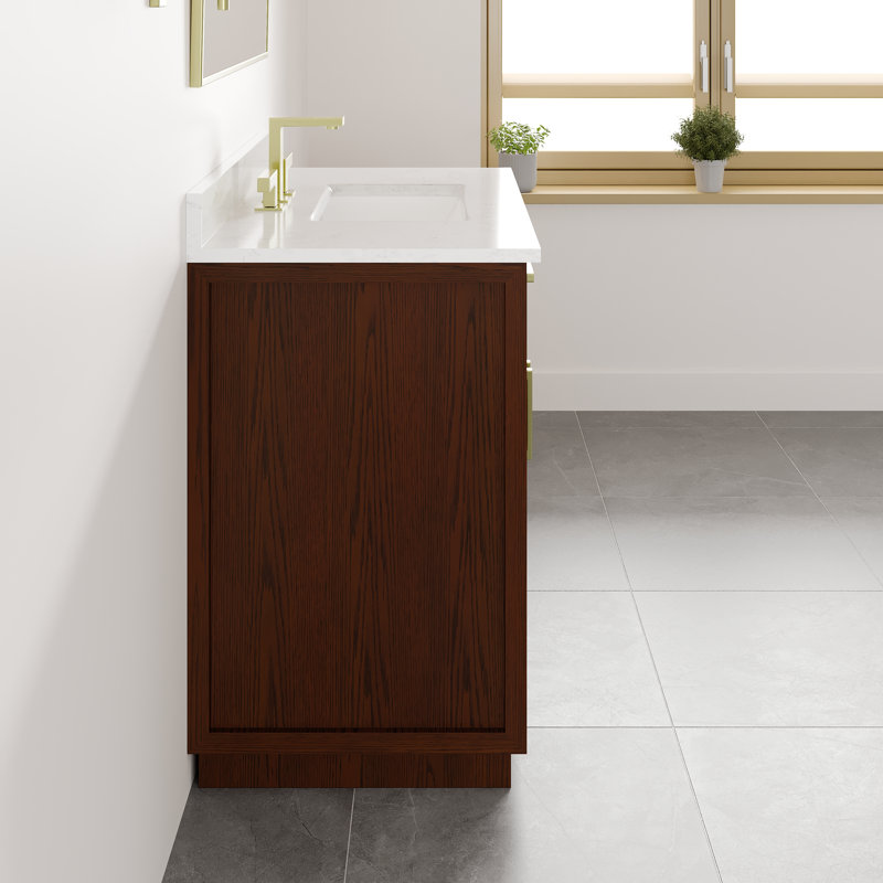 Freestanding Standard With Engineered Stone Top, L 36 po