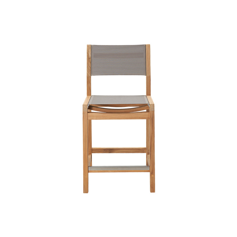 Pearl Teak Outdoor Counter Height Chair, Taupe