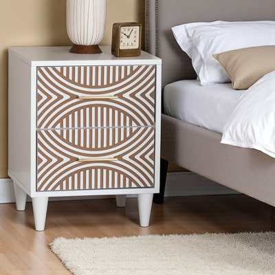 Finland Nightstand With Contrasting Carvings