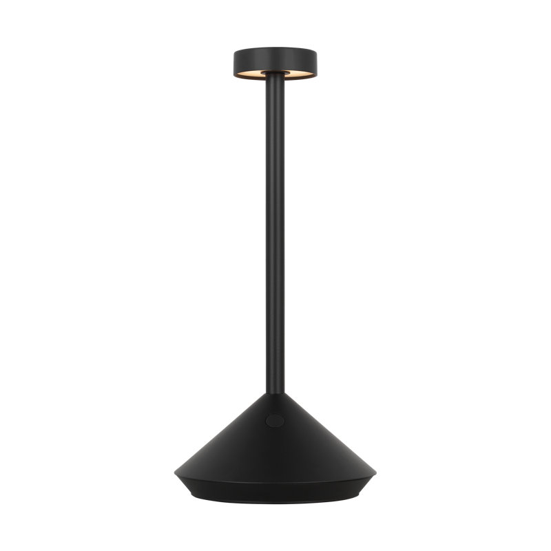 Moneta Short Accent Rechargeable Table Lamp, Black