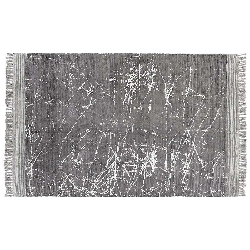 Abentego Hand Woven Grey Indoor Rug, Rectangle 140 x 200cm