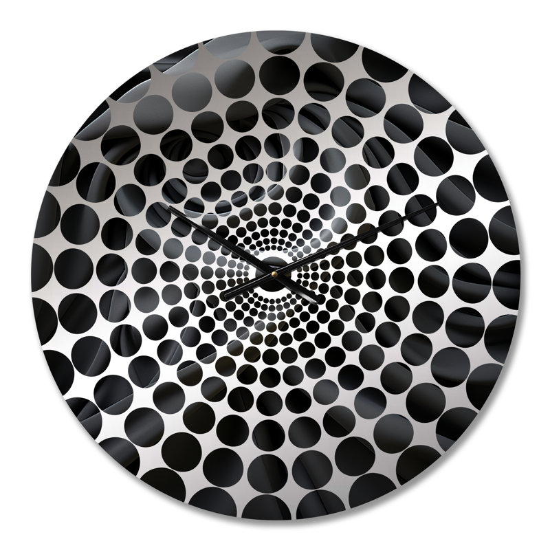 Horloge murale Silk Fractal Noir Curves III - Abstract Fractal, Médium