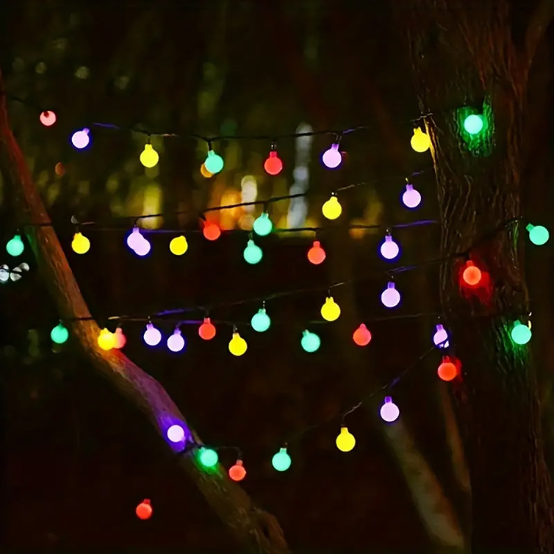 LED Solar Powered Cord String Light, 50 Lamps - 7 Metre Long
