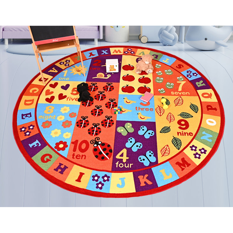 Furnish my Place Nielsville  745 ABC with Animal ABC Area Rug for Kids | Educational Alphabet | Animals Children Rug | Contemporary Design | Multicolor