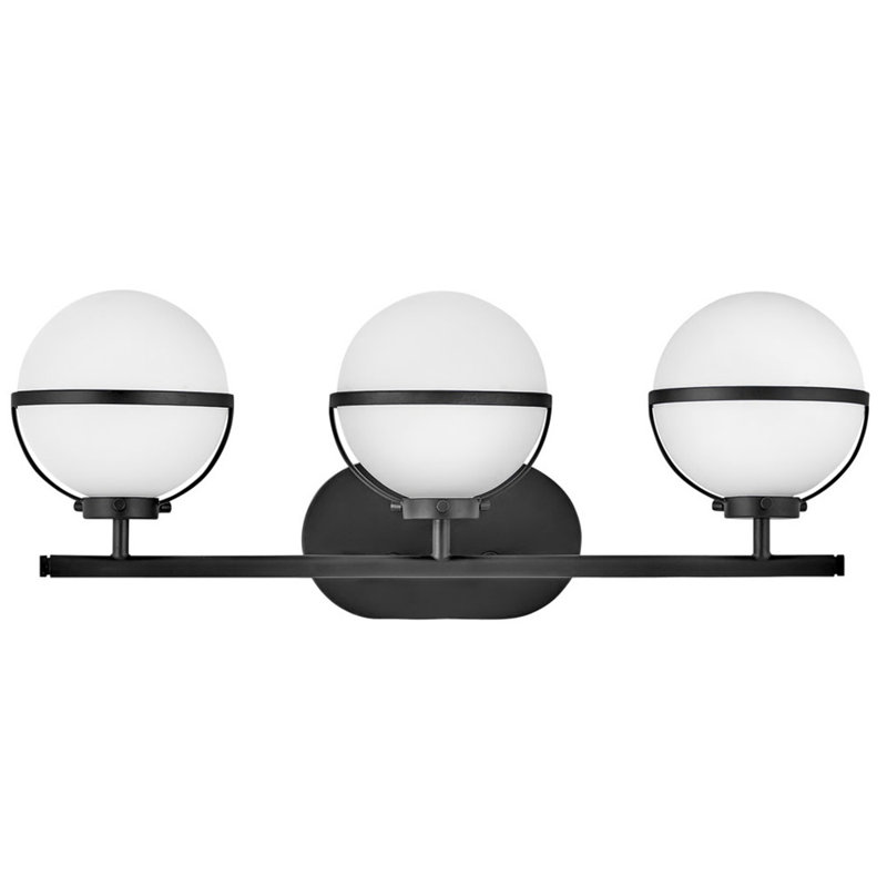 Éclairage de salle de bain à intensité variable 3 lumières Adneta, Noir