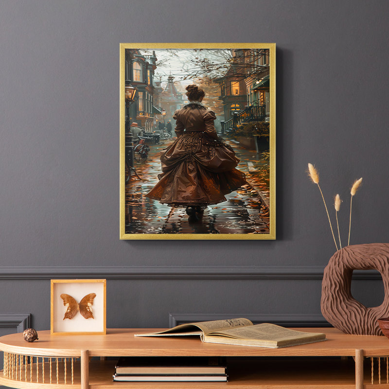 WOMEN Series CMXL III - reproduction encadrée de qualité supérieure - prête à être accrochée - aucun clou requis, Or