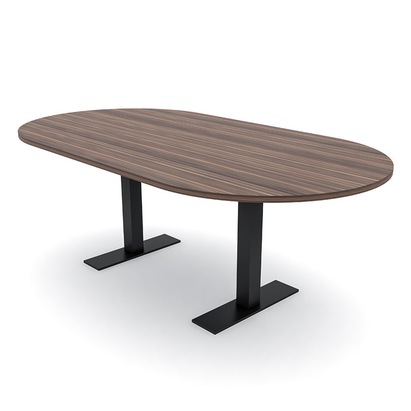 Table de conférence Parinka, L 72 po x l 48 po, Eucalyptus naturel, Noir mat