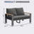 54.3'' Modern Outdoor 2-Person Aluminum Sofa-294140204