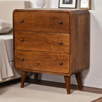 Gayora Solid Wood 3 - Drawer Rectangle Accent Chest
