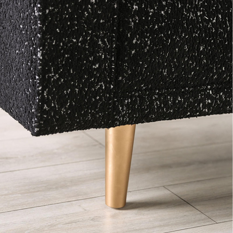 Fauteuil d'appoint rembourré de style contemporain, Noir