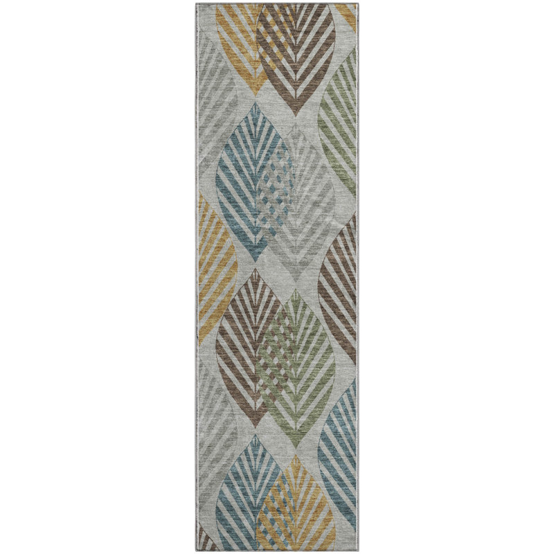 Premium Machine Washable Prisco Gray Rug, Runner 2'3" x 7'6"