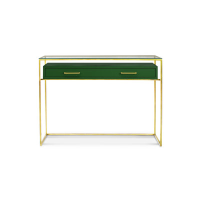 Koyande 110cm Glass Top Console Table
