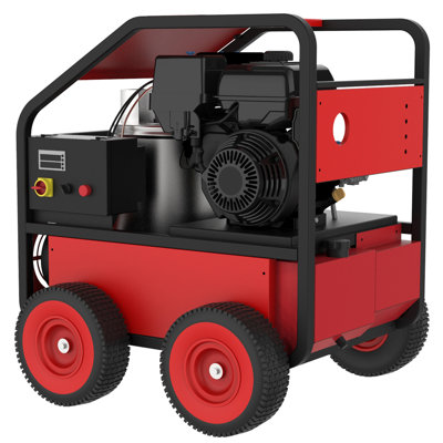Commercial Hot Water Gas-Oil Fired Pressure Washer, 4 GPM, 4000 Psi, Kohler Engine, Direct Drive, Electric Start