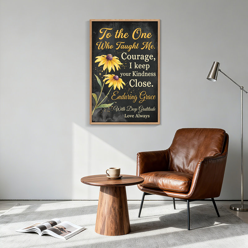 "Floral Script", reproduction d'art sur toile, ensemble de 1, Naturel, H 24 po x l 18 po