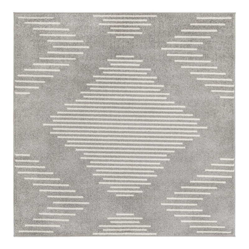 Synthetic Geometric Indoor Rug, Square 5'3"
