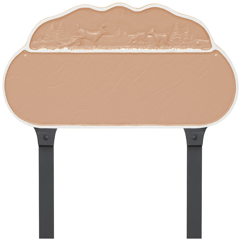 Enseigne d’adresse pour pelouse sur 1 ligne, Taupe / Blanc, Oui