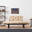 Élégant canapé-lit 2 places en tissu de 61,0 po x 27,6 po x 27,6 po | Structure 100% métal, rembourrage en mousse à haute résistance, nettoyage facile | Taille du lit: 73,6 po x 27,6 po | Capacité de poids maximale: 440 lb | Parfait pour les petits-1543007405