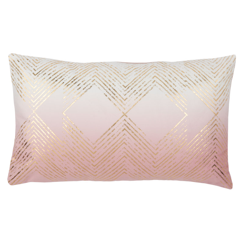  Geometric Lumbar Pillow, Blush